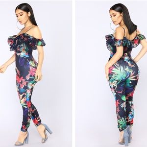 Fashion Nova Jumpsuit - Cayman Islands Tropical
